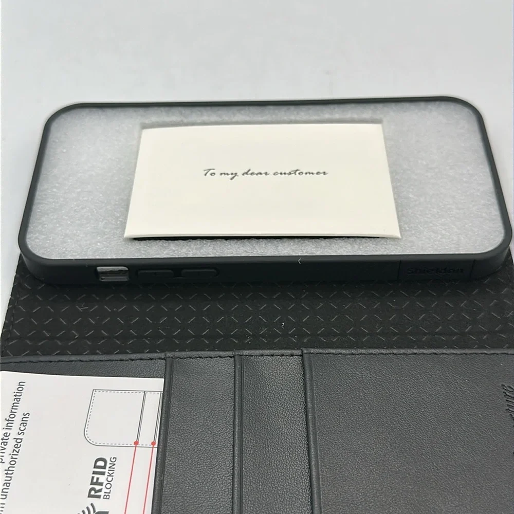 SHIELDON black leather flip cover case for iPhone 14 Pro Max 5G 6.7